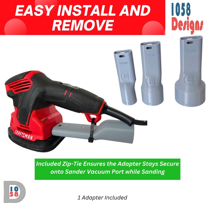 1058 Designs - Sander Vacuum Adapter for CRAFTSMAN Detail Sander
