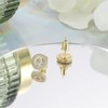 Round Initial Stud Earrings Women's Dainty A-Z Letter Earrings Hypoallergenic