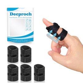 Finger Splints, Pack of 5 Finger Support, Soft Comfortable Finger Protection for Injury, Finger Support for Broken, Sprains, Arthritis and Immobilisation of the Ankle, Black