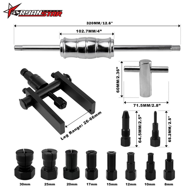 RYANSTAR RACING 13PCS Motorcycle Blind Inner Bearing Puller Tool Kit
