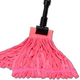 Large Microfiber Tube Mop with Stainless Steel Handle | Microfiber Wholesale Industrial Wet Mop | Absorbent and Durable with Great Cleaning Power (Red)