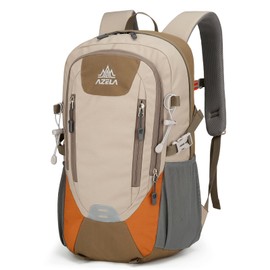 Outplea 20L Small Hiking Daypack Men Women, Multi-Pocket Travel Backpack, Reflective Hiking Daypack with Chest Strap, Rucking Backpack for Outdoor Sport, Khaki