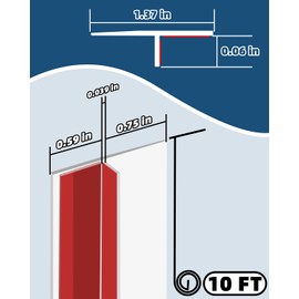 ZOWZOW T-Shaped White Silicone Seal Strip for Door, Draft Stopper 10 Ft x 1.37 in Weather Stripping Seal Strip for Door & Windows Gaps