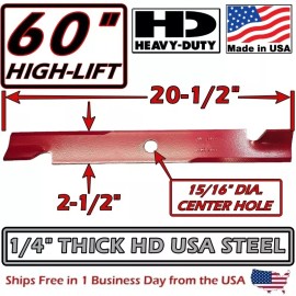 For Exmark COPPERHEAD 3-PK 60" HD EXMARK BLADES 103-6403-S, 140-1240 1/4" THICK MADE IN USA