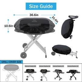 Heavy Duty Portable Grill Cover for Coleman Roadtrip 285/LX/LXX/LXE and Smoke Hollow 205 Grills, Outdoor Small Grill Cover, Grill Accessories for Coleman, Waterproof, All-Weather