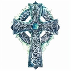 Yoonek Graphics Celtic Cross Vinyl Decal Sticker for Car, Laptop, Tumbler, More. #008054-4"