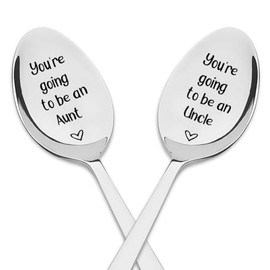 Aunt and Uncle Baby Announcement Gifts Spoon for Coffee Tea Lovers Gifts for Men Women Pregnancy Reveal Gifts for Aunt and Uncle Spoon Set You are Going to Be an Uncle Aunt Coffee Ice Cream Spoons