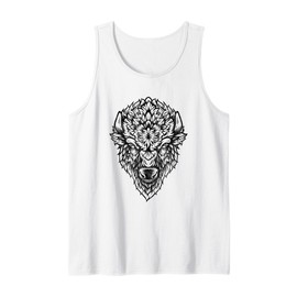 Vintage Retro Bison Head Simple American Buffalo Tank Top