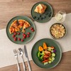 AmorArc Ceramic Dinnerware Sets, Handmade Reactive Glaze Stoneware Plates and