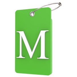 Gostwo 2 Pack Luggage Tags for Suitcases, 26 Initial Letter Travel Luggage Baggage Identification Labels ID Tag Fully Bendable Tags with Stainless Steel Loop, Green, Large M