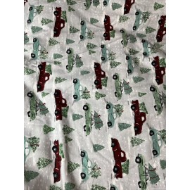 Snuggle 1/2Yd Super Snuggle Flannel Joann Fabric NEW Christmas Vntg Cars VW & Truck