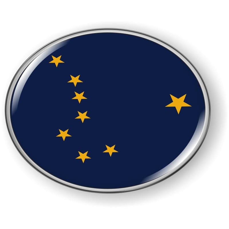 Alaska State Flag 3D Domed CAR Emblem Badge Sticker Flexible