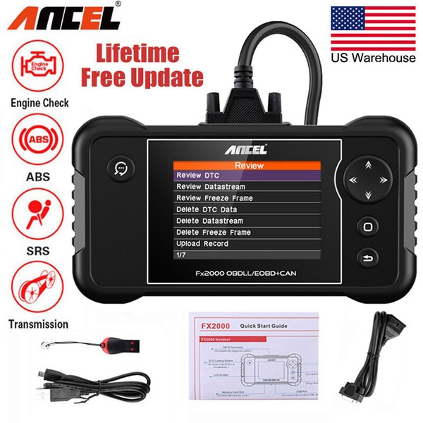 Ancel Car OBD2 Scanner Check Engine Code Reader ABS SRS