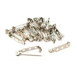 24 Bar Pin Backs Nickel Plated Broaches Badges Parts