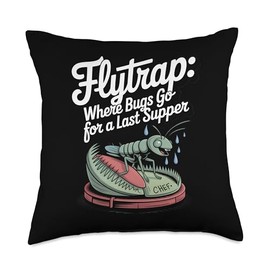 Venus Flytrap Bug Catcher Carnivorous Plant Humor Throw Pillow