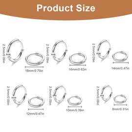 Hoop Earrings, 4 Pairs of Hoop Earrings, Silver Set for Women, Small Hoop Earrings for Women, Hoop Earrings Set, Silver Hoop Earrings, Sleeping Stud Earrings, Small Hoop Earrings Set, Delicate