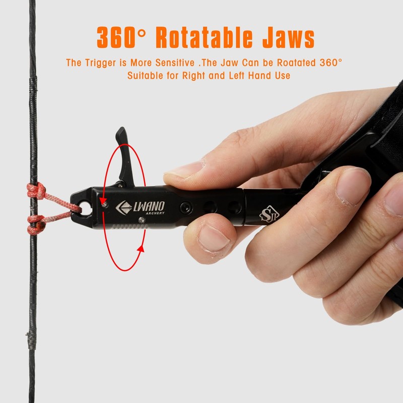 LWANO Archery Compound Bow Release Aids Trigger 360° Adjustable Wristband