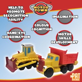 Motor Town 113420 Trucks Vehicles, Chunky Pack of 2, Suitable for Boys and Girls Ages 18 Months +, Push and Go Construction Set Perfect for Little Hands, Yellow