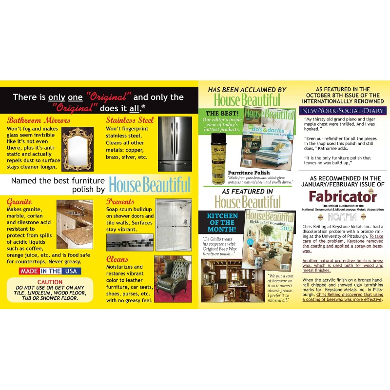 The Original Bee's Wax Old World Formula Furniture Polish -