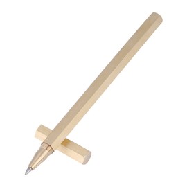 Handmade Brass Ballpoint Pen, Hexagonal, Prismatic, Non-Slip, Portable, Solid Brass with Flannel Pen Bag, for Students, Business People or Other Social People