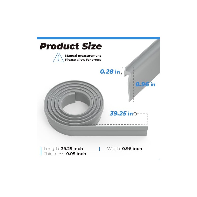 PalpitateC Shower Door Bottom Seal - 36" Long Angled Vinyl