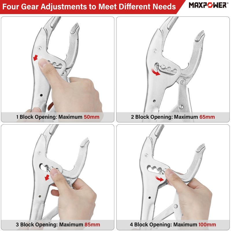 MAXPOWER 250 mm Grip Pliers 50-100 mm Opening Capacity Four