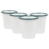 Argon Tableware 300ml Enamel Tumbler Cups with Green Rims -