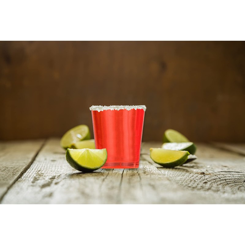 DecorRack 2 Oz Neon Shot Glasses, Plastic Shot Cup, Disposable