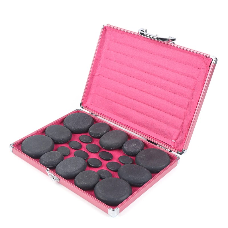 Professional Portable Massage Stone Heater Kit with 20 Therapy Hot