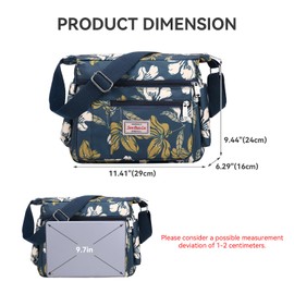 YYW Women's Cross-Body Bag with Multi Pockets, Shoulder Satchel for Daily Use, Waterproof, Large Capacity, Trendy - Fallen Leaves