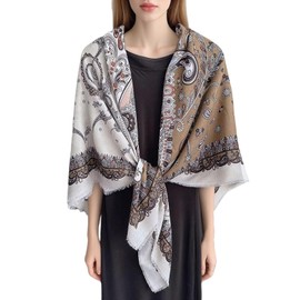 K-Elewon Large Square Scarf 51" Cotton and Linen Scarf Fashion Scarves Hair Wrapping Scarfs Neck Scarves for Women H23-03