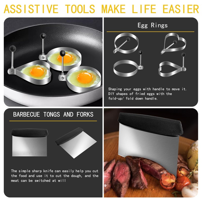 Supernal 46pcs Blackstone Griddle Accessories Upgraded Barbecue Presses Flat Top