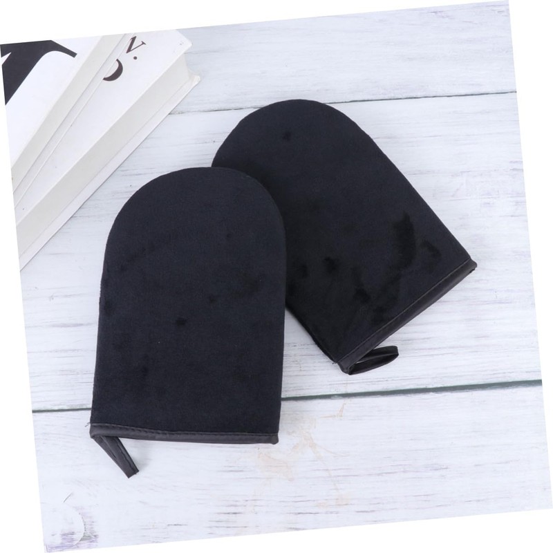 2 piezas Guantes Aplicadores para Autobronceado Pelusas de Negro Aplicación