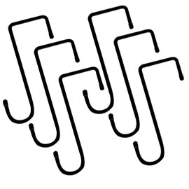 Damukoo Vinyl Fence Hooks, 6 Pack 2 x 6 inch Patios Pergola Hanging Hooks- Powder Coated Steel Hangers for Indoor & Outdoor Hanging String Lights, Plants & Planters, Bird Feeder,Pool Pole