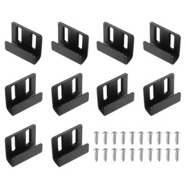 sourcing map 10 Pcs Stainless Steel Tile Hanger, Adjustable Tile Display Wall Hanger Mounting Bracket Wall Mounted Hook Fastener Bracket for Mirrors Picture Frames, Black (Inner Width 10mm)