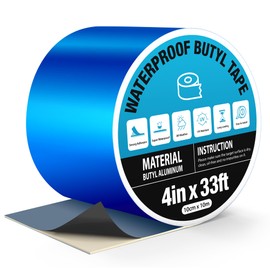 360Tronics RV Roof Tape Blue 4" x 33ft, Upgraded Butyl Sealant Tape Heavy Duty Joist Tape for Decking, Waterproof Tape for Metal Roof Patch, Pool Cover & Window Leak Sealing, Boat Repair