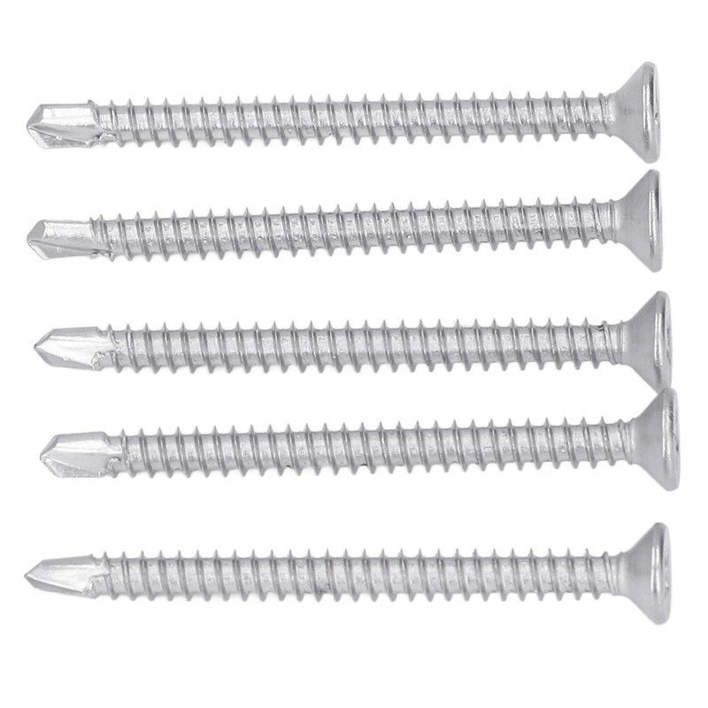 200Pcs Self Drilling Screw Cross Countersunk Head 410 Stainless Steel