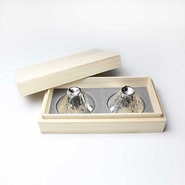 Nousaku Fujisan Fujiyama Tin Guinomi Pair Set, Paulownia Box Specifications