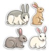 4 x 5cm Cute Bunny Rabbits Vinyl Stickers - Rabbit