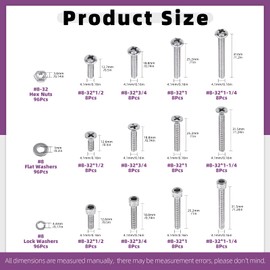 Swpeet 684Pcs SAE #4#8#10 304 Stainless Steel Phillips Pan Round Head Machine Screws and Flat Countersunk Phillips Screws with Socket Head Cap Bolts Screws Kit, Hex Nuts Washers All Included