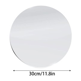 DARENYI 12 inch Glass Round Mirror with Adhesive Tapes, Frameless Wall Mounted Circle Mirror for Wall Door Home Bathroom Bedroom Living Room Decor