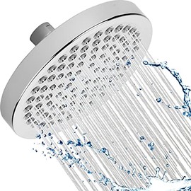 Aqua Elegante Regadera Tipo Lluvia de Alta Presión - Ducha de Lujo de 15 cm con Boquillas Autolimpiantes, Excelente Flujo y la Mejor Opción con Brazo de Extensión Ajustable - 9.5 LPM - Cromo Pulido