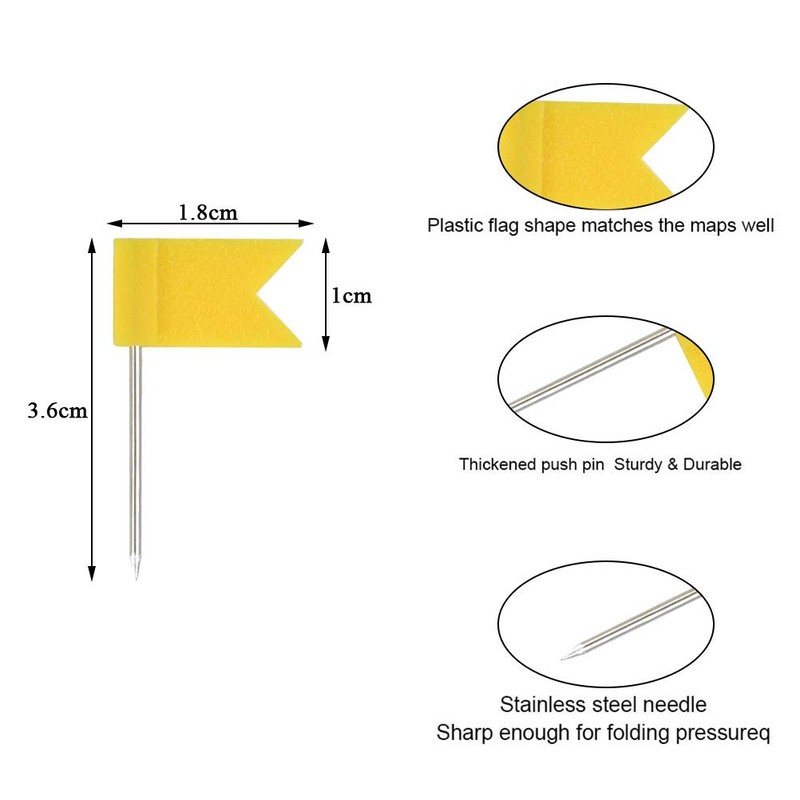 DODUOS Pack of 400 Marking Flags Map Flag Push Pins