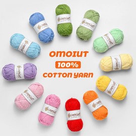 24 Pack 100% Milk Cotton Yarn for Crocheting, 1200g/3150yd Baby Yarn for Crocheting Soft, Fuzzy 5 Ply Cotton Crochet Amigurumi Yarn for Puzzle/Clothes&Crafts(Set A)