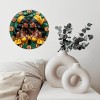 25x25cm Wood Wall Clock with Elegant Script or Calligraphic Number