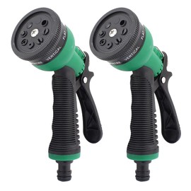 Wideskall 2 Packs 7 Way Patterns Heavy Duty Garden Hose Water Pressure Spray Nozzle Sprinkler Head
