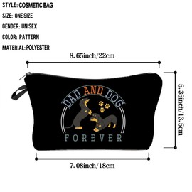 Livel lhood Dachshund Dog Makeup Bag Cute Small Organizer Bag Toiletry Zipper Pouch Dad And Dog Forever Cosmetic Bag Puppy Gifts for Dachshund Dad Dog Lovers Friends