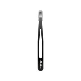 AioBos Tweezers Flat Flat Tweezers for Men and Women Eyebrow Tweezers for Quick Extraction Thin Hair Storage Cover Easy and Accurate Hair Removal (Black)