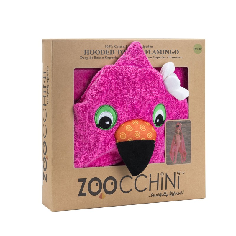 Zoocchini Kinder-Badetuch Motiv Franny der Flamingo Pink