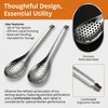 2 Pcs Slotted Spoons, Stainless Steel Caviar Colander Spoon for